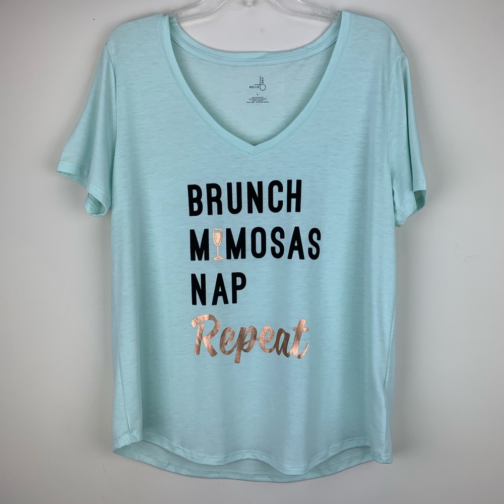Belle Sky Mimosa Short Sleeve Graphic Tee Sz L